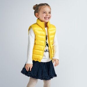 Size 7 Girls Mayoral Yellow Puffer Vest for Kids